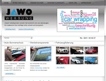 Tablet Screenshot of jawo-werbung.de